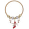 Red Fireball High Heel Shoe Charm Stretch Bracelet