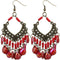 Red Iridescent Bead Dangle Earrings