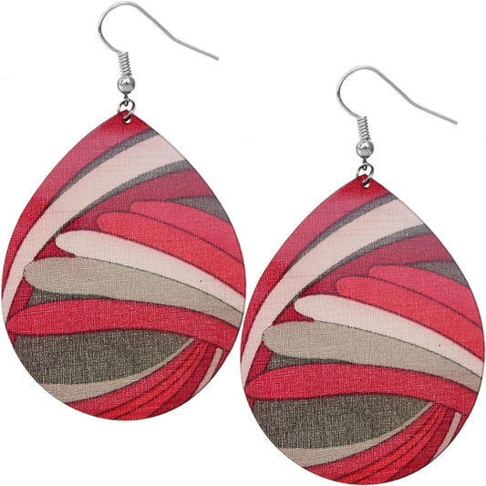 Red Large Acrylic Teardrop Earrings
