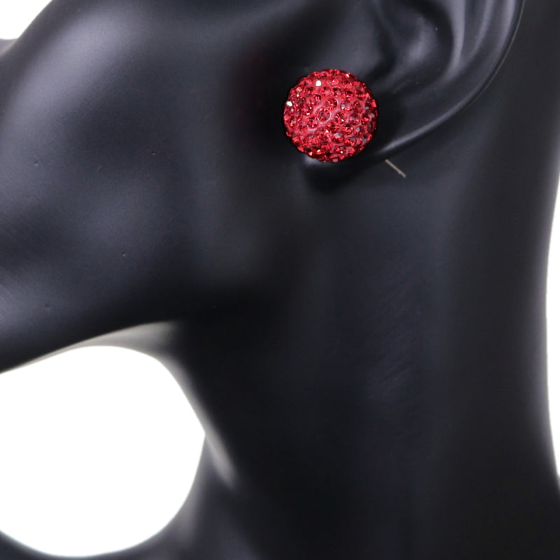 Red Large Fireball Stud Earrings