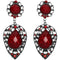 Red Teardrop Gemstone Link Post Earrings