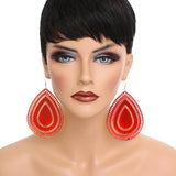 Red Extra Large Reflection Teardrop Earrings