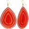 Red Extra Large Reflection Teardrop Earrings