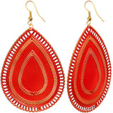 Red Extra Large Reflection Teardrop Earrings