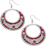Red Large Texture Design Hoop Earrings