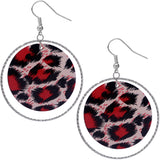 Red Leopard Print Acrylic Hoop Earrings