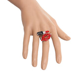 Red Steampunk Lipstick Bullet Adjustable Ring