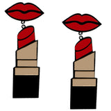 Sexy Red Lipstick Dangle Earrings