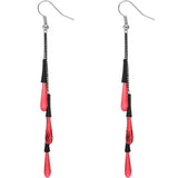 Red Long Transparent Cascade Earrings