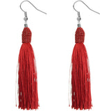 Red Long Wrap Tassel Earrings