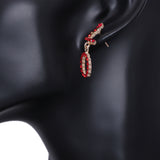 Red Love Letter Rhinestone Dangle Earrings