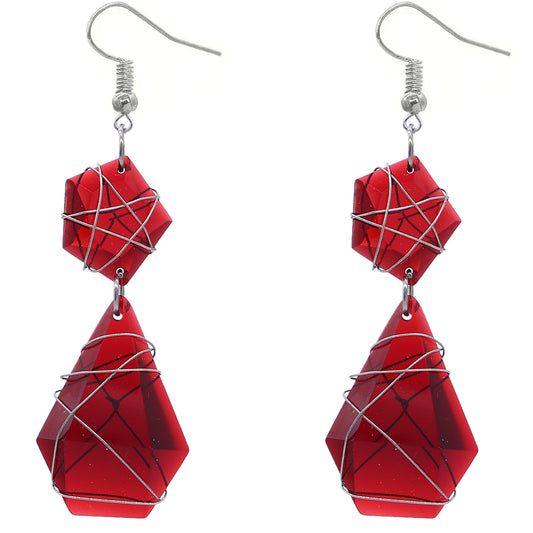 Elegant Teardrop Wrapped Dangle Earrings