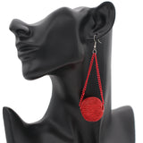 Red Mesh Ball Chain Earrings