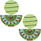 Green Geometric Half Circle Wooden Earrings
