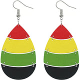 Multicolor Teardrop Wooden Earrings