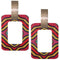 Red Yellow Tribal Pattern Rectangle Wooden Earrings