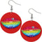 Red Multicolor Big Lip Wooden Earrings