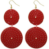Red Disk Earrings