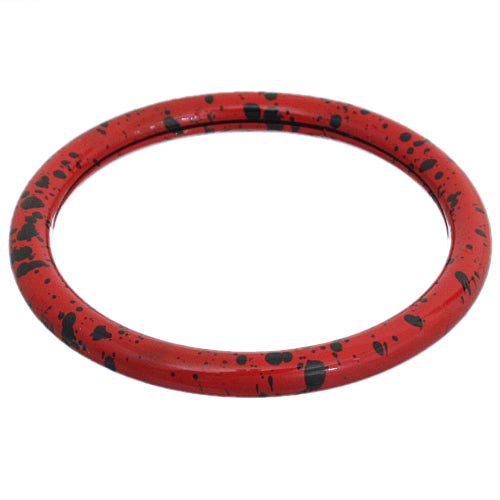 Red Speckled Metal Bangle Bracelet