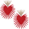 Red Spike Sunburst Push Back Earrings