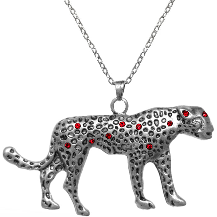 Red Spotted Cheetah Charm Necklace