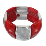Red Two Tone Elastic Stretch Bracelet