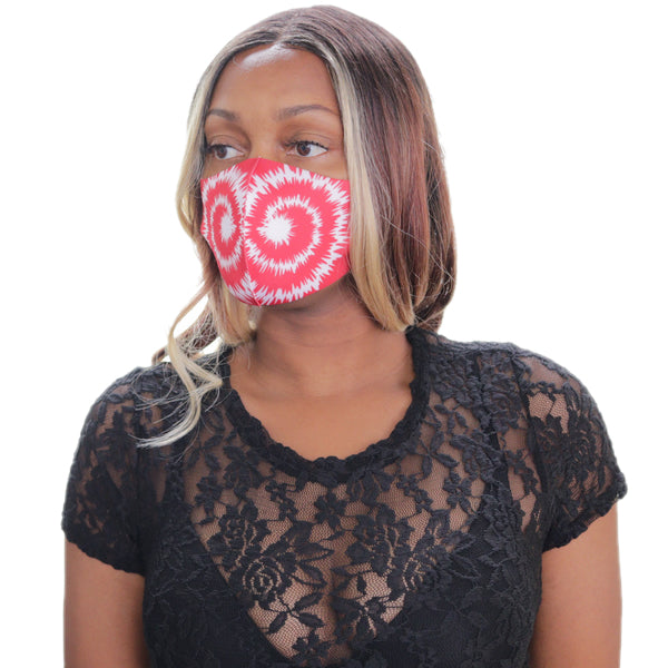 Red Swirl Pattern Face Mask