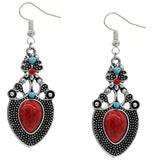 Red Western Style Beaded Mini Earrings