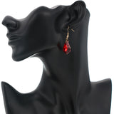 Red Pointed Teardrop Mini Dangle Earrings