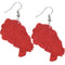 Red Large Turban Head Wrap Wooden Earrings