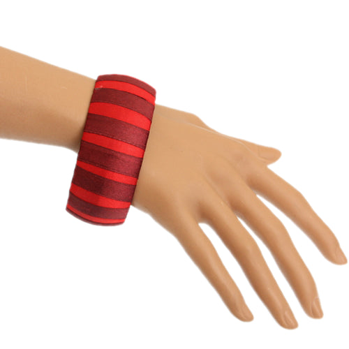 Red Two Tone Wrapped Bangle Bracelet