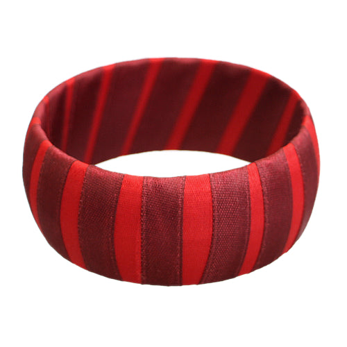 Red Two Tone Wrapped Bangle Bracelet
