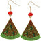 Red Green Watermelon Pave Rhinestone Felt Earrings