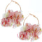 Red White Floral Tulle Mini Hoop Earrings