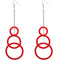 Red Drop Wood Earrings