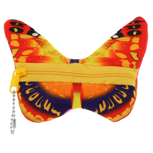 Yellow Multicolor Butterfly Coin Purse Keychain Wallet