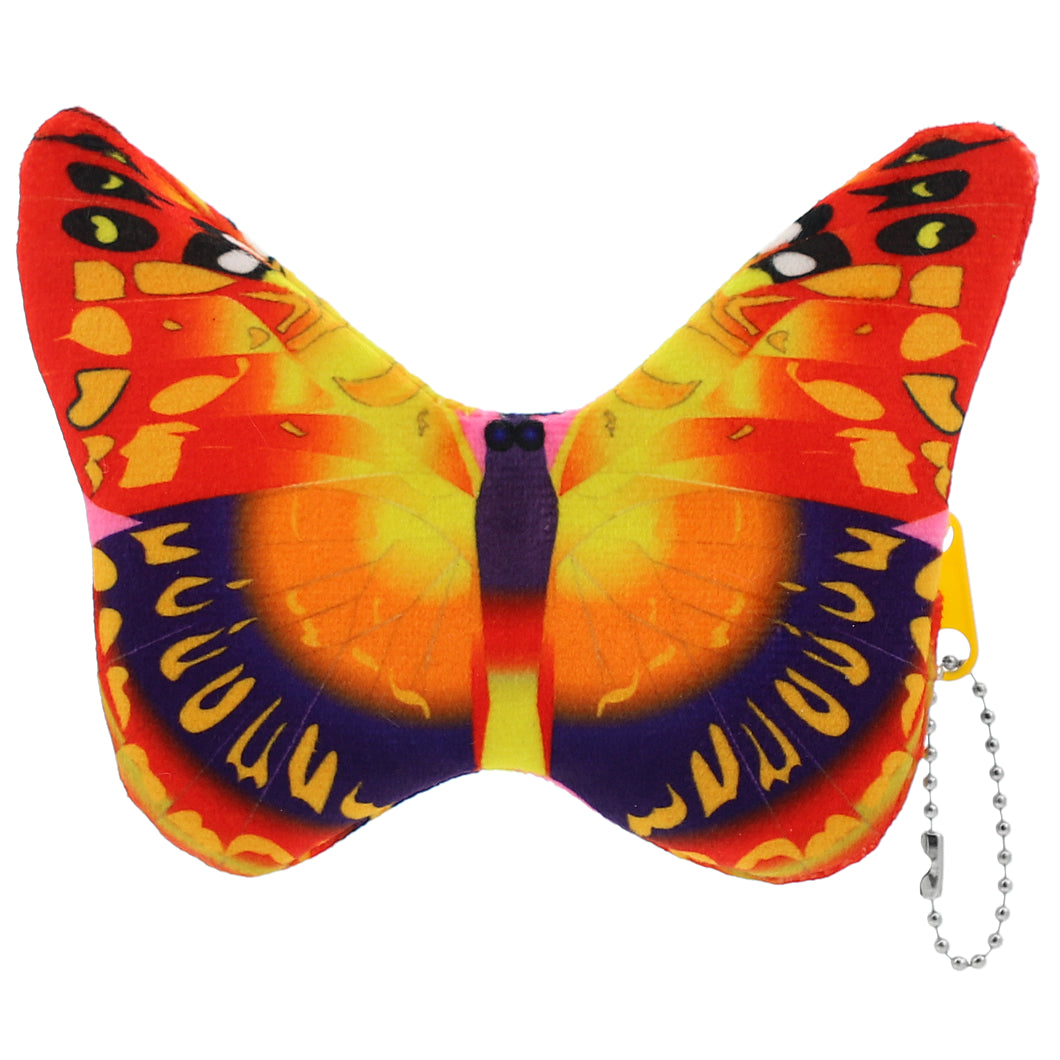 Yellow Multicolor Butterfly Coin Purse Keychain Wallet