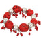 Red Beaded Faux Stone Stretch Bracelet