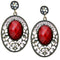 Red Beaded Cutout Post earrings