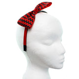 Red Zigzag Chevron Ribbon Bow Headband