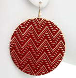 Red Zig Zag hammered earrings