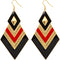 Red invert triangle chevron earrings