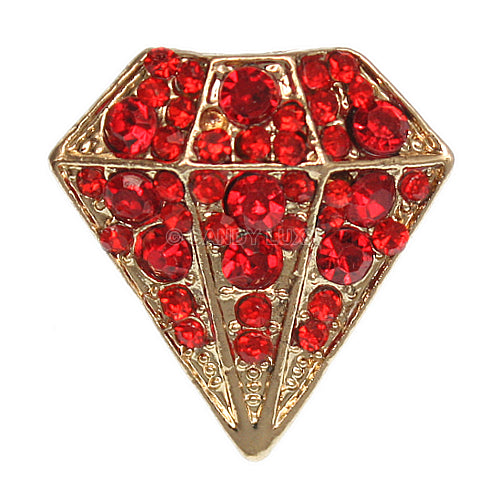 Red Diamond Shaped Rhinestone Adjustable Ring