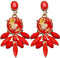 Red Faceted Faux Gemstone Post Earrings