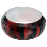 Red Glossy Zebra Stripe Hinge Bangle Bracelet
