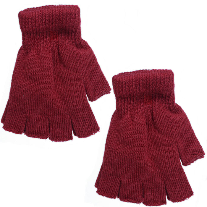 Red Fingerless Unisex Winter Mitten Gloves