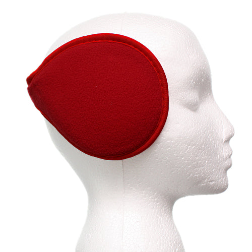 Red Fleece Unisex Coil EarMuffs Warmers