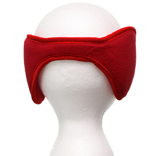 Red Fleece Unisex Coil EarMuffs Warmers