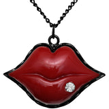 Red Full Lips Charm Chain Necklace