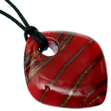 Red Glass Murano Cord Charm Necklace